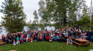 The Exit crowd who met Dave and Amy on their final paddle in the BWCA. Photo courtesy of Amy Freeman.